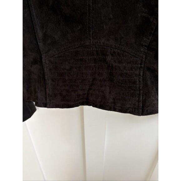 BCBG Generation Black Leather Suede Moto Jacket Womens XS - Picture 8 of 13